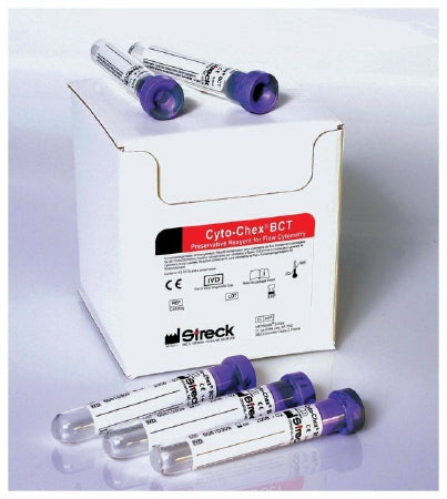 Fisher Scientific Cyto-Chex BCT Venous Blood Collection Tube K3 EDTA / Immunophenotyping Preservative Additive 5 mL Purple Conventional Closure Glass Tube - 11716357