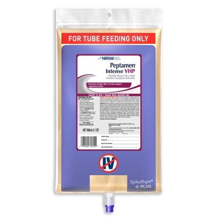 Nestle Healthcare Nutrition Peptamen Intense VHP Tube Feeding Formula 1000 mL UltraPak Bag Ready to Hang Unflavored Adult - 43900493220