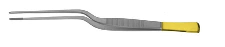 Padgett - Dressing Forceps Cushing 7-3/4 Inch Length Surgical Grade Stainless Steel / Tungsten Carbide NonSterile NonLocking Bayonet Handle Straight Cross Serrated Tips - PM-2525
