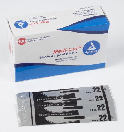 Medicut - Surgical Blade Stainless Steel No. 22 Sterile Disposable Individually Wrapped - 4142