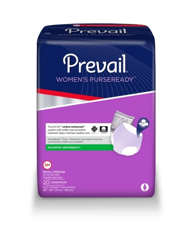 First Quality PrevailWomens' PurseReady Adult Absorbent Underwear Pull On Small / Medium Disposable Moderate Absorbency - PRU-512