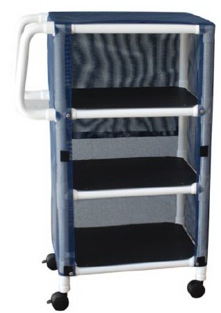 Mjm International - Linen Cart with Cover 3 Shelves 75 lbs. per Shelf Weight Capacity PVC 3 Inch Twin Casters - 325-3C-GRAY