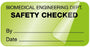 United Ad Label Pre-Printed Label Safety Data Biomedical Engineering Dept / Safety Checked / By_______ Date_______ Fluorescent Green 1 X 2 Inch - ULBE141