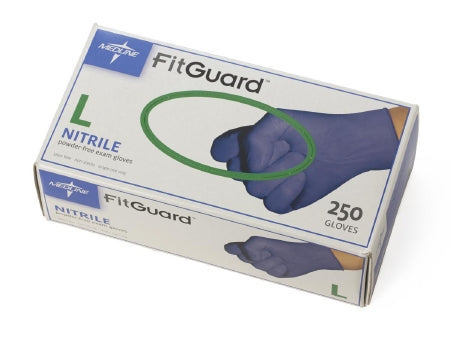 FitGuard - Exam Glove Large NonSterile Nitrile Standard Cuff Length Textured Fingertips Dark Blue Chemo Tested - Medline - FG2503