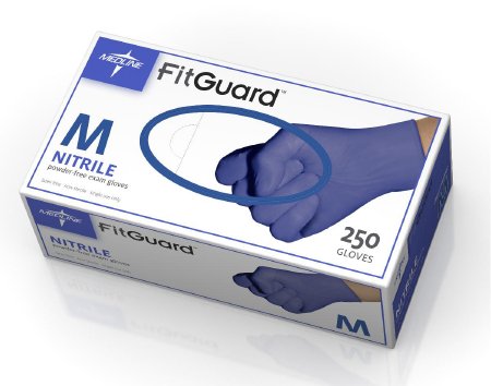 FitGuard - Exam Glove Medium NonSterile Nitrile Standard Cuff Length Textured Fingertips Dark Blue Chemo Tested - FG2502