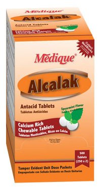 Medique Products Alcalak Antacid 420 mg Strength Chewable Tablet 500 per Box - 10113