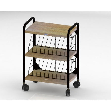 First Healthcare Products Level I 635 Series Mobile Chart Rack 20 Pockets Classic Oak - 635120