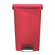 Saalfeld Redistribution Slim Jim Trash Can 13 gal. Rectangular Red Plastic Step On - 1883566