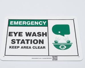 Accuform Signs Lab Safety Supply First Aid Sign Emergency Eye Wash Station w/Symbol - FSD928VP