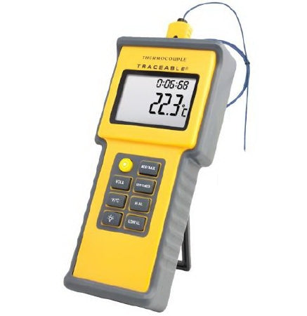 PANTek Technologies LLC Traceable Digital Total-Range Thermometer Fahrenheit / Celsius -328° to 2498° F (-200° to 1370° C) Type K Beaded Probe Flip-out Stand Battery Operated - 4015