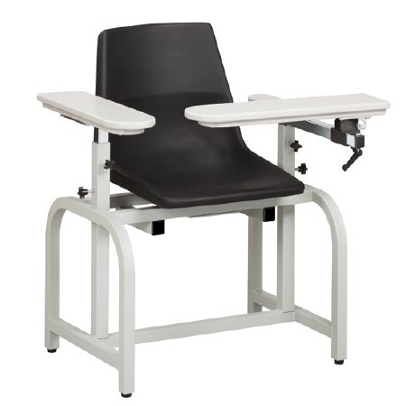 Standard Lab Series - Blood Drawing Chair Padded Straight Flip Up Arm Black - 66060-P-600-3BK