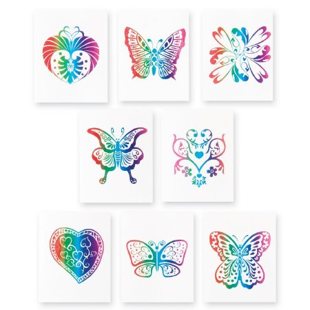 Smilemakers  144 Per Unit Rainbow Glitter Designs Temporary Tattoo 1.25 Inch - NTY246