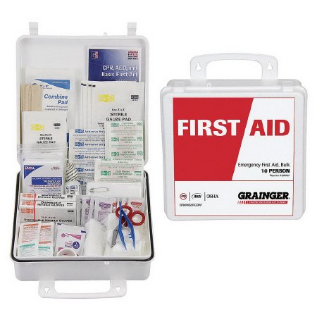 Grainger First Aid Kit 10 People Plastic Case - 39N787