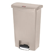 Saalfeld Redistribution Slim Jim Trash Can 13 gal. Rectangular Beige Plastic Step On - 1883458