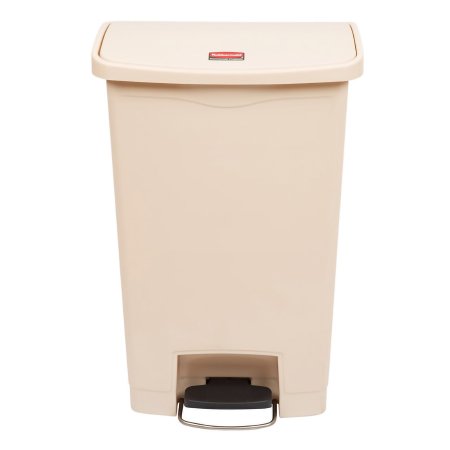 Rubbermaid Slim Jim - Trash Can 13 gal. Rectangular Beige Plastic Step On - 1883458