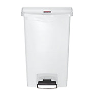 Saalfeld Redistribution Slim Jim Trash Can 13 gal. Rectangular White Plastic Step On - 1883557