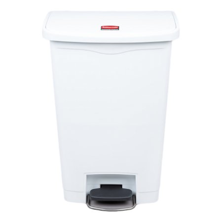Rubbermaid Slim Jim - Trash Can 13 gal. Rectangular White Plastic Step On - 1883557