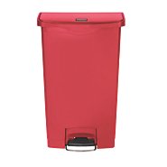 Saalfeld Redistribution Slim Jim Trash Can 18 gal. Rectangular Red Plastic Step On - 1883568