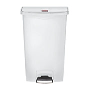 Saalfeld Redistribution Slim Jim Trash Can 18 gal. Rectangular White Plastic Step On - 1883559