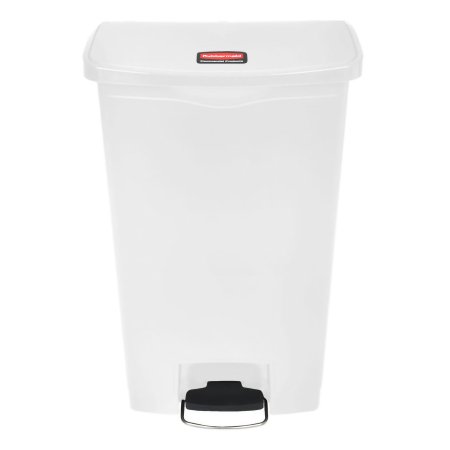 Rubbermaid Slim Jim - Trash Can 18 gal. Rectangular White Plastic Step On - 1883559