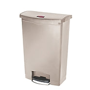 Saalfeld Redistribution Slim Jim Trash Can 24 gal. Rectangular Beige Plastic Step On - 1883552