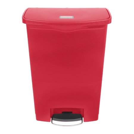 Rubbermaid Slim Jim - Trash Can 24 gal. Rectangular Red Plastic Step On - 1883570