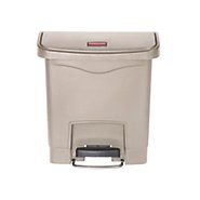 Saalfeld Redistribution Slim Jim Trash Can 8 gal. Rectangular Beige Plastic Step On - 1883456