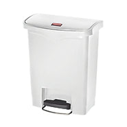 Saalfeld Redistribution Slim Jim Trash Can 8 gal. Rectangular White Plastic Step On - 1883555