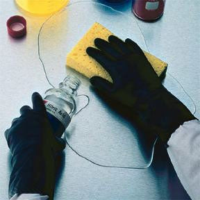 Fisher Scientific Chloroflex Chemical Protection Glove Size 10 Neoprene Black 12 Inch Pinked Cuff NonSterile - 113953D