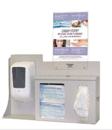 Bowman Manufacturing Bowman Hygiene Dispensing Station BOWMAN Quartz Beige Aluminum / PETG Plastic Manual Surface Mount - BD201-0012