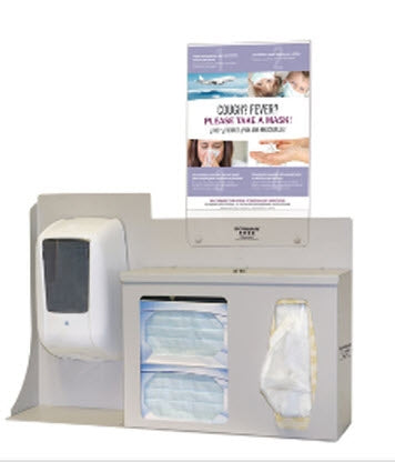 Bowman - Hygiene Dispensing Station BOWMAN Surface Mount Quartz Beige 5.00 X 22.25 X 24.42 Inch Aluminum / PETG Plastic - BD205-0012