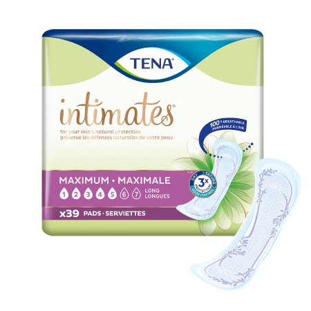 TENA Intimates Maximum Long - Bladder Control Pad 15 Inch Length Heavy Absorbency Dry-Fast Core One Size Fits Most Adult Female Disposable - 54295