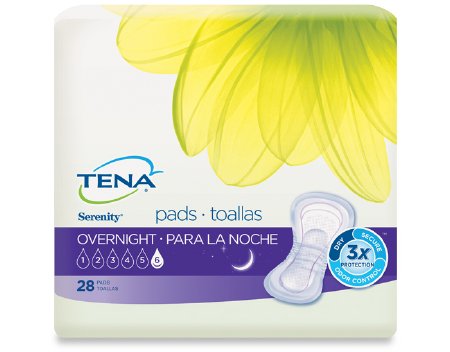 Essity HMS North America Inc TENA IntimatesOvernight Bladder Control Pad 16 Inch Length Heavy Absorbency Dry-Fast Core One Size Fits Most Female Disposable - 54282