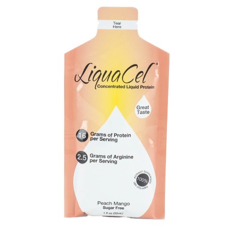 LiquaCel - Oral Protein Supplement Peach Mango Flavor Ready to Use 1 oz. Individual Packet - GH-86