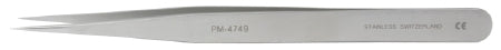 Padgett - Micro Forceps Jeweler 5-1/4 Inch Length Surgical Grade Stainless Steel NonSterile NonLocking Thumb Handle Straight Fine Point Tips - PM-4749
