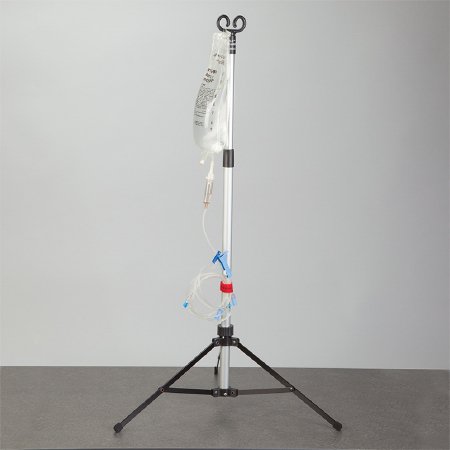 Health Care Logistics - IV Pole Portable 2-Hook 19 Inch Base Diameter - 1575-01