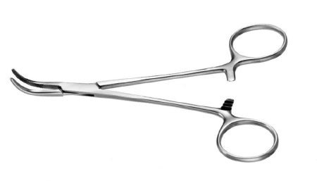 Padgett - Hemostatic Forceps Baby Mixter 5-1/2 Inch Length Surgical Grade Stainless Steel NonSterile Ratchet Lock Finger Ring Handle Curved - FLM-275