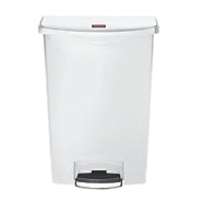 Saalfeld Redistribution Slim Jim Trash Can 24 gal. Rectangular White Plastic Step On - 1883561