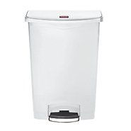 Rubbermaid Slim Jim - Trash Can 24 gal. Rectangular White Plastic Step On - 1883561