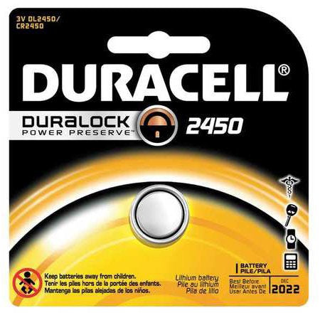 Duracell Duracell Lithium Battery CR2450 Cell 3V Disposable 1 Pack - DL2450BPK