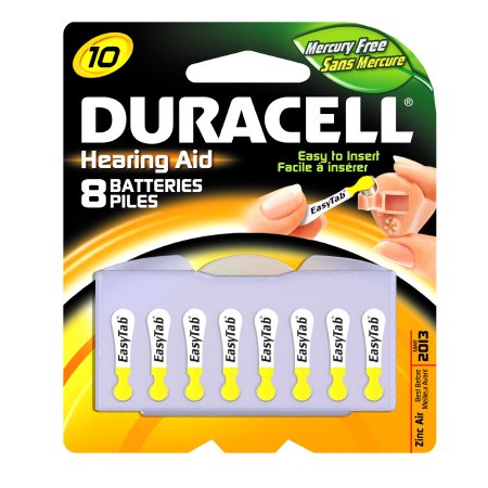 Duracell - Zinc-Air Battery 10 Cell 1.4V Disposable 8 Pack - DA10B8ZM10