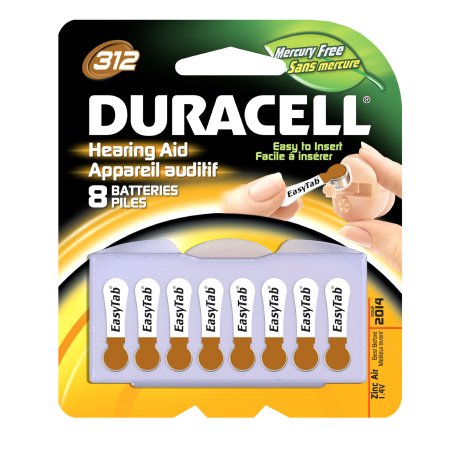 Duracell Duracell Zinc Air Battery 312 Cell 1.4V Disposable 8 Pack - DA312B8ZM09