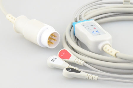 Sage Services Group Lead Set 3-Leads, Snap-Leads, One Piece For HP Codemaster XL+ Defibrillator Monitor - CL2602
