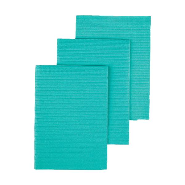 Henry Schein Towel Patient Dri-Gard Plus 13 In X 19 In Aqua 3 Ply Tissue / Poly 500/Ca - WPSCPAQ
