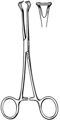 Sklar - Grasping Forceps Babcock 7 Inch Length OR Grade Stainless Steel NonSterile Ratchet Lock Finger Ring Handle Straight Serrated Fenestrated Triangular Tips - 36-1670