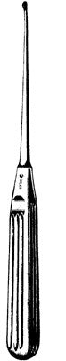 Sklar - Endaural Curette Lempert 8 Inch Length Hollow Handle with Grooves Size 00000 Tip Straight Sharp Oval Cup Tip - 40-7380