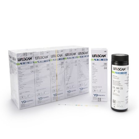 Uriscan - Urinalysis Test Bilirubin, Blood, Glucose, Ketones, Leukocytes, Nitrite, pH, Protein, Specific Gravity, Urobilinogen 100 per Bottle - U39