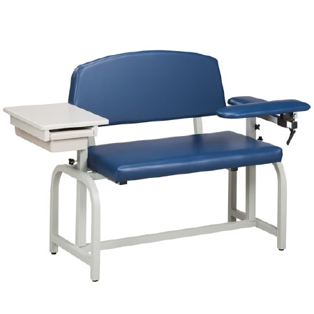 Clinton Industries Lab X Series Blood Drawing Chair Padded Flip Arm Wedge Wood - 66000B-3WW