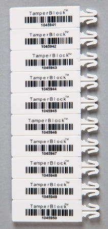 Health Care Logistics TamperBlock Bag Seal Consecutively Numbered White - 18778