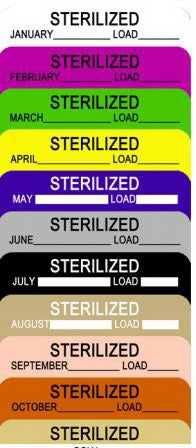 Healthmark Industries Pre-Printed Label Communication Fill In STERILIZED APRIL______LOAD______ Yellow - CSW-APRIL